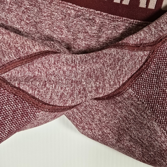Gymshark Women's Flex Shorts In Claret Red Logo Waistband Biker Shorts Size M - Picture 5 of 9